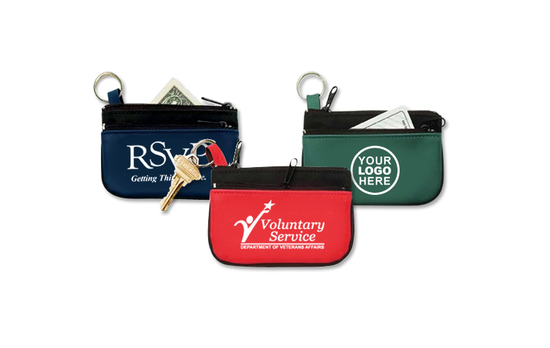 Double Pocket Zipper Coin & Key Pouch Double Pocket Zipper Coin & Key Pouch